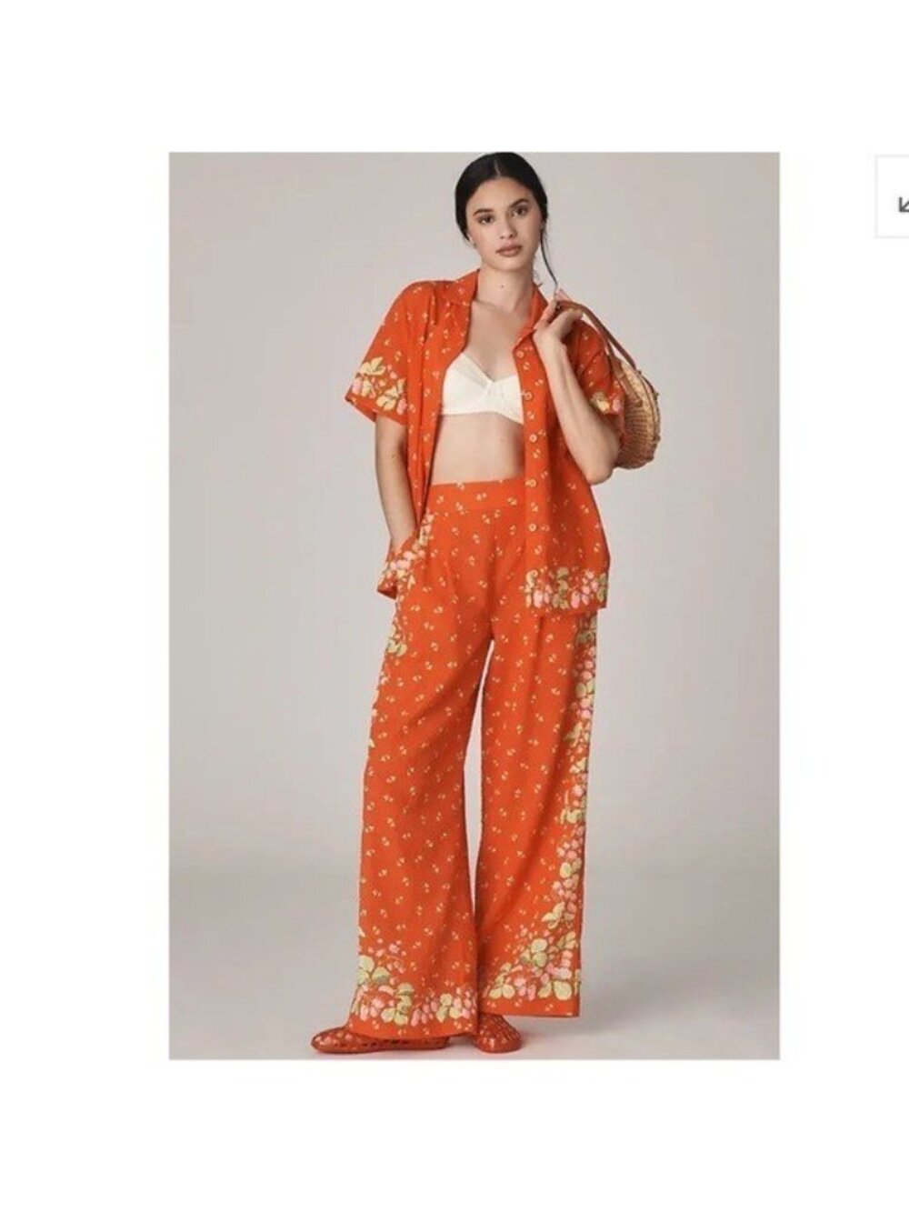ANTHROPOLOGIE Rachel Antonoff Snyder High Rise Wide Leg Pants Floral Size 2X NEW